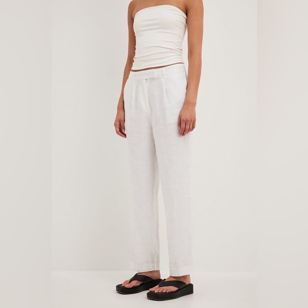 NA-KD | Linen Cropped Pants
